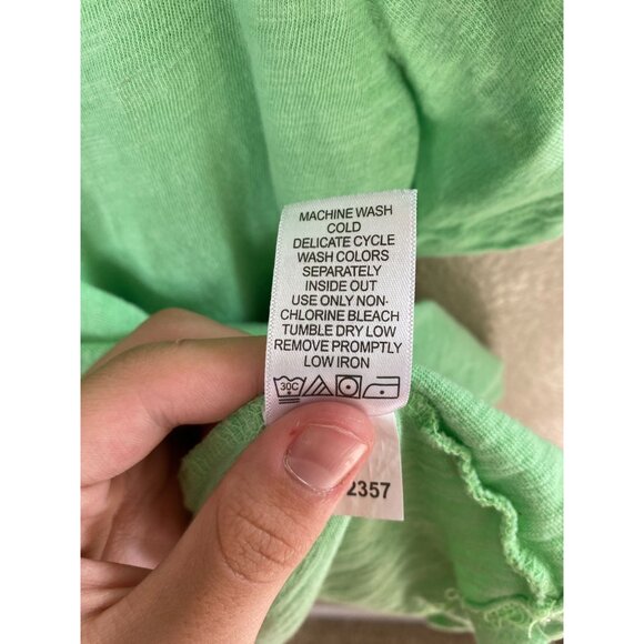 Woman Within Womens Mint Green Cotton Top 26/28 Crochet Neckline 100% cotton - Picture 4 of 7